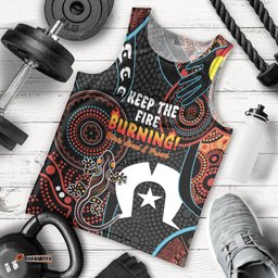 NAIDOC Week 2024 Men Tank Top Keep The Fire Burning Indigenous Art