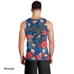 Custom Roosters Rugby Men Tank Top Beautiful Floral Pattern Spring Summer Vibe