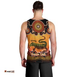 Personalised Australia Capricorn Goanna Zodiac Men Tank Top Auz Astrology Aboriginal - Red