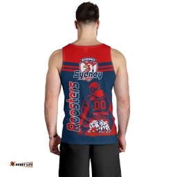 Sydney Roosters Tank Top Personalized Pentagon Style- NRL