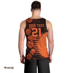 Scorchers Cricket Never Forget Custom Men Tank Top ANZAC Day with Poppy Aboriginal