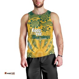 Custom Socceroos NAIDOC Week 2024 Men Tank Top Indigenous Burning Fire National Colors