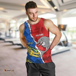 Dolphins Mix Eels Rugby Men Tank Top Sporty Style