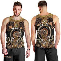 Personalised Australian Astrology Men Tank Top Aboriginal Goanna Zodiac Sign