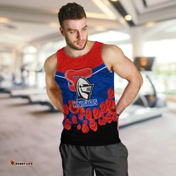 Newcastle Knights Anzac Day Indigenous Art Men Tank Top -