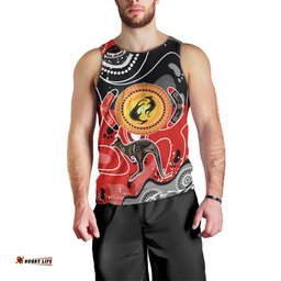 Aboriginal Flag Style Dot Art And Abstract Kangaroo Men Tank Top TS04