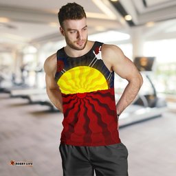 Aboriginal Men's Tank Top,Aboriginal Lives Matter Flag Sun Dot Painting