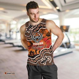 (Custom Personalised) Anzac Day NRL - Tigers Men Tank Top Aboriginal Lizard Patterns
