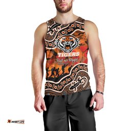 (Custom Personalised) Anzac Day NRL - Tigers Men Tank Top Aboriginal Lizard Patterns