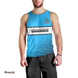 Personalised Sharks Rugby Men Tank Top Go Sharkies Sporty Version