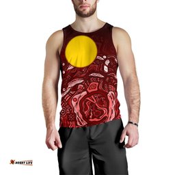 Aboriginal Men's Tank Top - Red Landscape