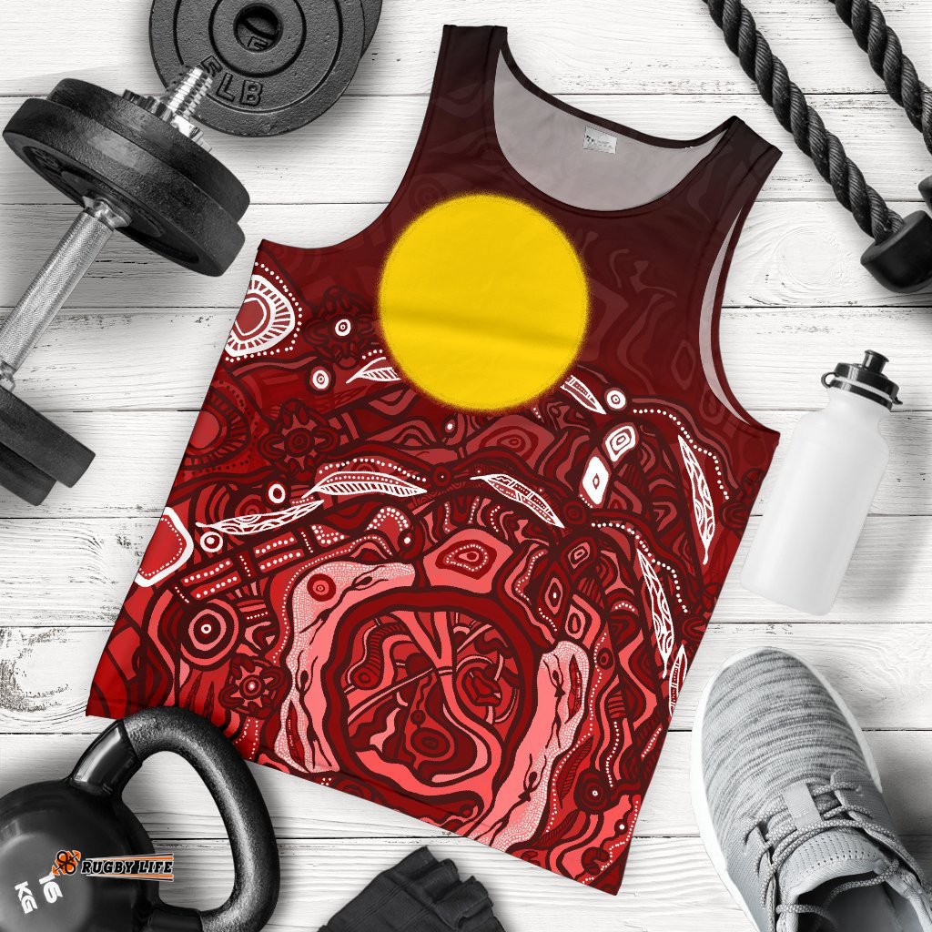 Aboriginal Men's Tank Top - Red Landscape