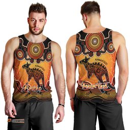 Personalised Australia Aries Kangaroo Zodiac Men Tank Top Auz Astrology Aboriginal - Red