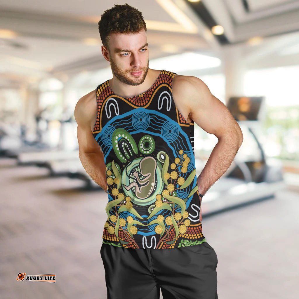 Baby in the Womb Men Tank Top Aboriginal Art Style