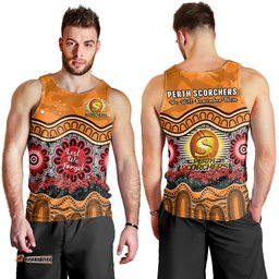 Perth Scorchers Cricket ANZAC Men Tank Top Poppy Aboriginal Camouflage