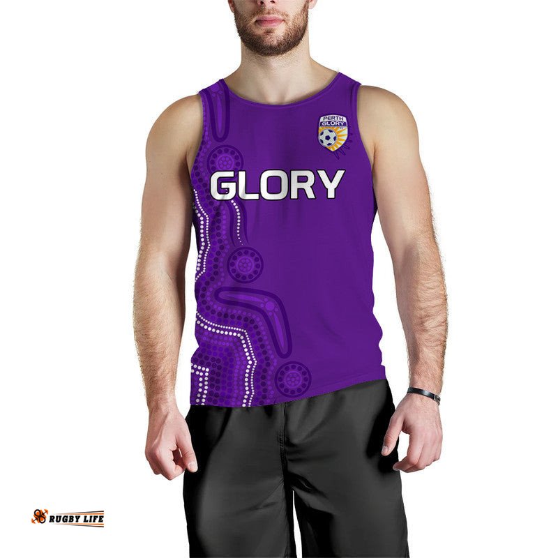 (Custom Personalised) Perth Glory Soccer Men Tank Top Aboriginal