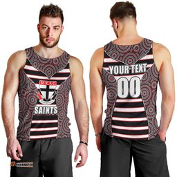 AFL - Saints Men Tank Top Mix Dot Aboriginal