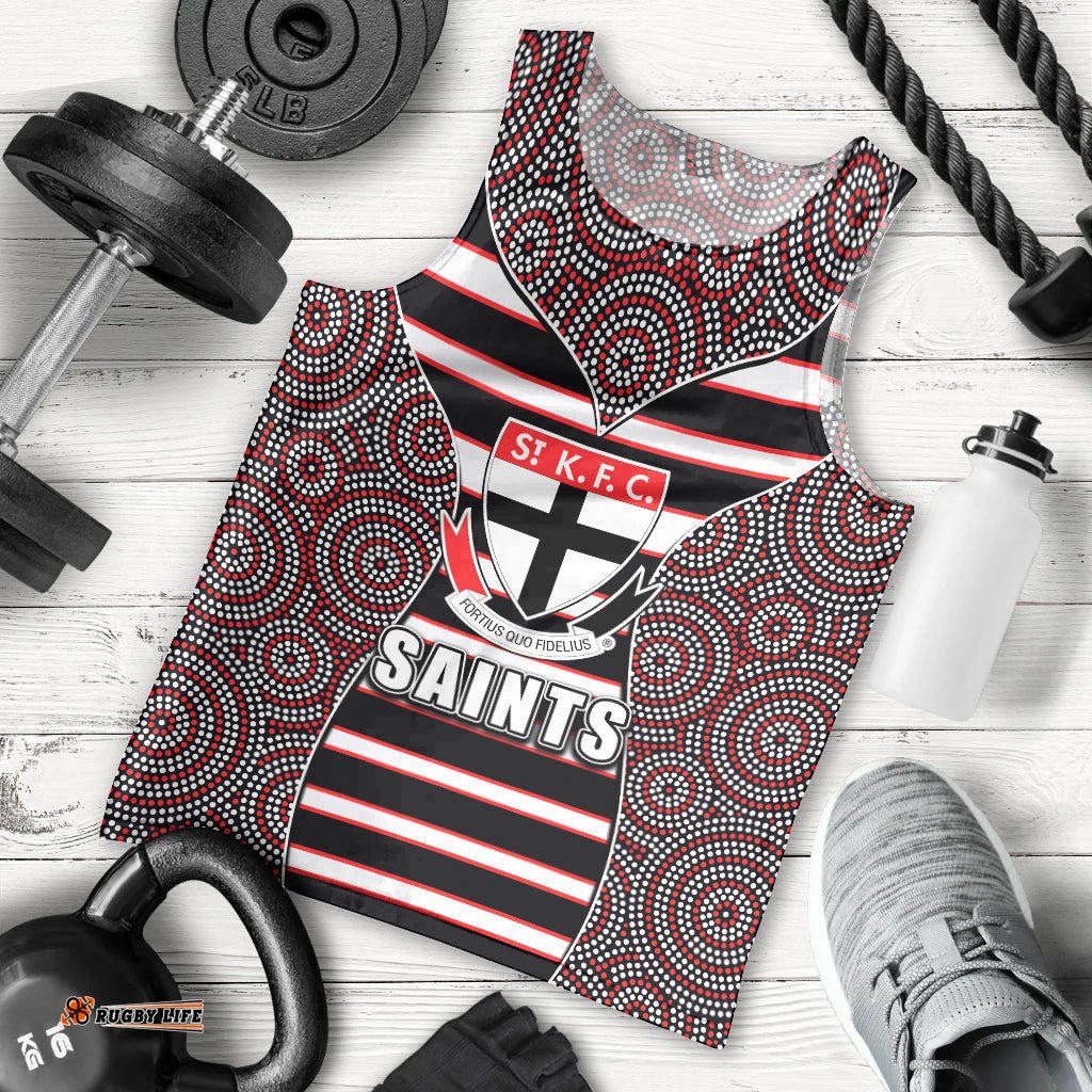 AFL - Saints Men Tank Top Mix Dot Aboriginal