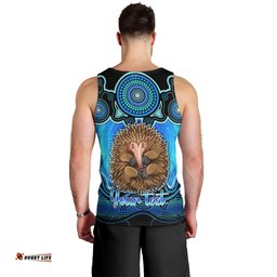 Personalised Australia Virgo Echidna Zodiac Men Tank Top Auz Astrology Aboriginal - Aqua
