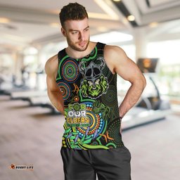 Custom Raiders Rugby Aboriginal Art Men Tank Top NAIDOC Indigenous Tribal