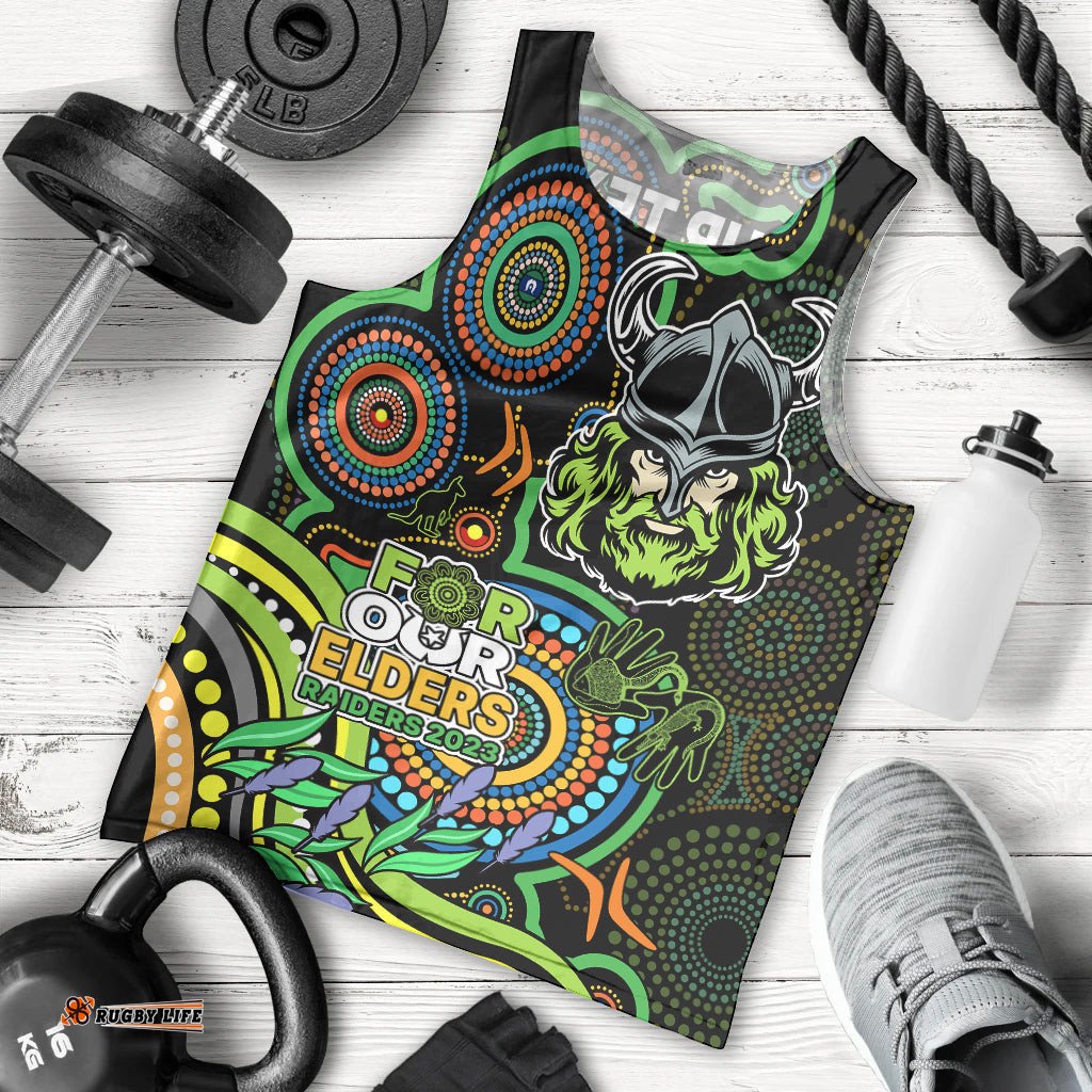 Custom Raiders Rugby Aboriginal Art Men Tank Top NAIDOC Indigenous Tribal