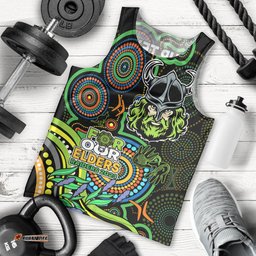 Custom Raiders Rugby Aboriginal Art Men Tank Top NAIDOC Indigenous Tribal
