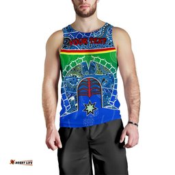Personalised Men's Tank Top - Torres Strait Symbol With Aboriginal Patterns