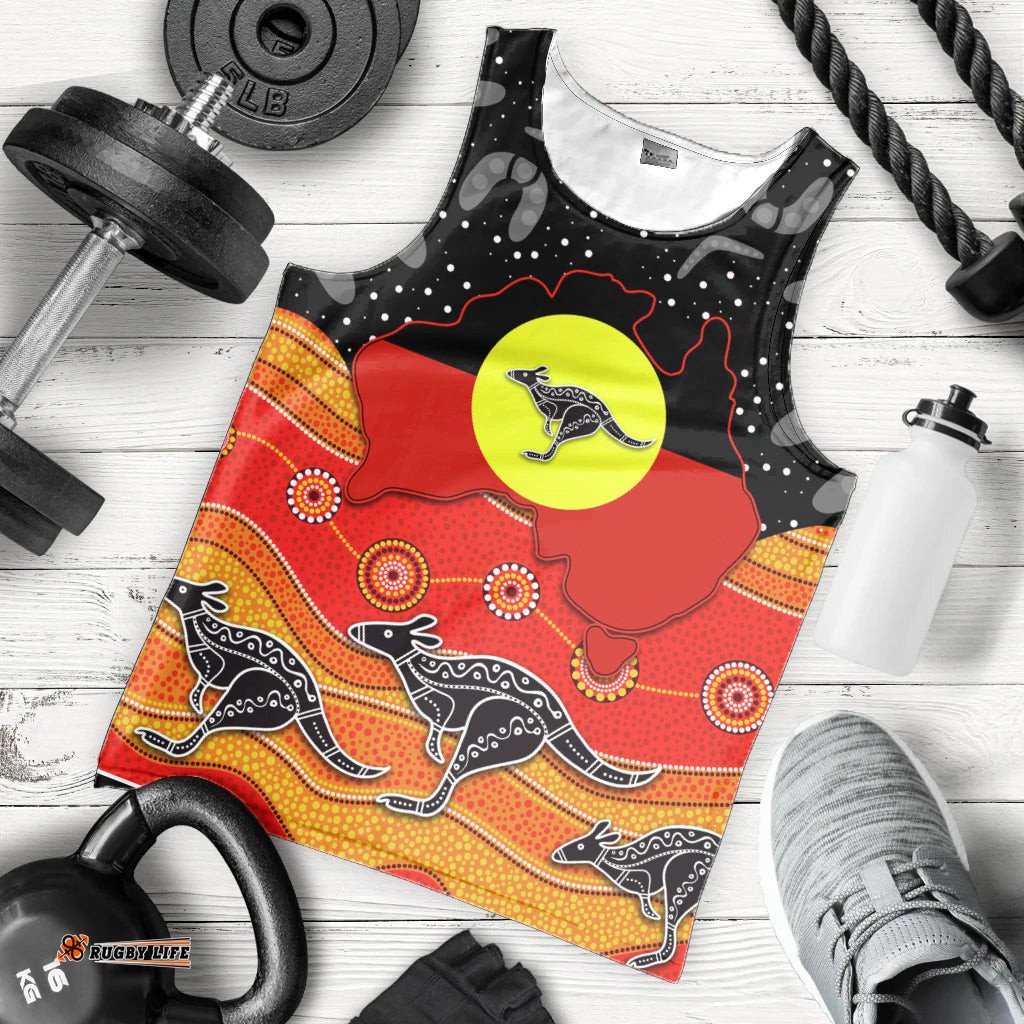 Aboriginal Flag Men Tank Top Map Aussie