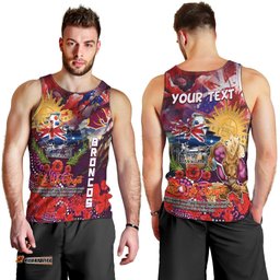 Personalised Australia Rugby Broncos ANZAC Men Tank Top Brisbane Scratch Style