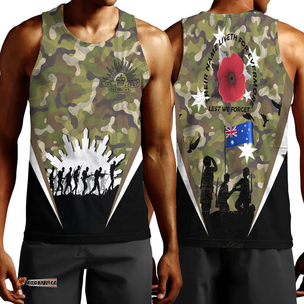 Vibe Hoodie Clothing - Anzac Day Their Name Liveth For Evermore Men Tank Top