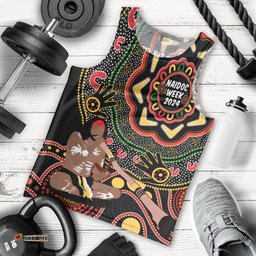 Australia Didgeridoo NAIDOC Week 2024 Men Tank Top Keep The Fire Burning Blak Loud and Proud