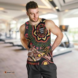 Australia Didgeridoo NAIDOC Week 2024 Men Tank Top Keep The Fire Burning Blak Loud and Proud
