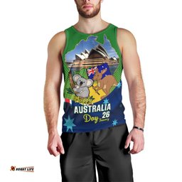 Australia Day Men Tank Top 2024 Proud To Be Australian National Color