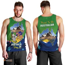Australia Day Men Tank Top 2024 Proud To Be Australian National Color