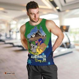 Australia Day Men Tank Top 2024 Proud To Be Australian National Color