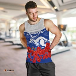 Kangaroos Anzac Day Indigenous Art Men Tank Top -