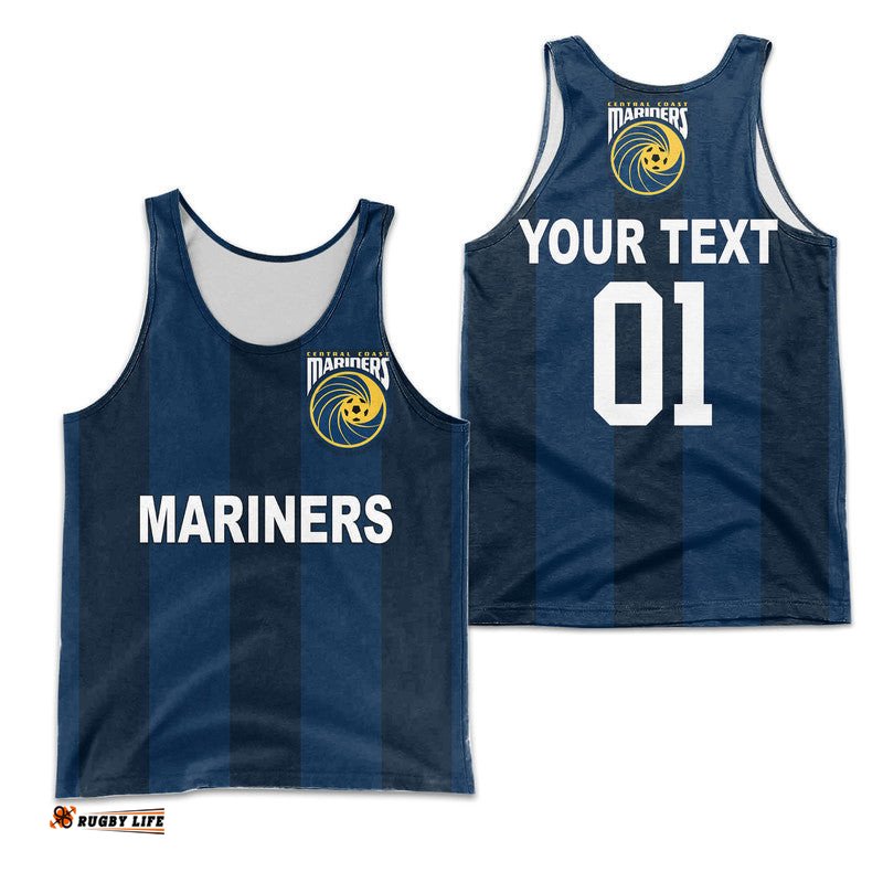 (Custom Personalised) Central Coast Mariners Men Tank Top Soccer Club Original Style - Navy