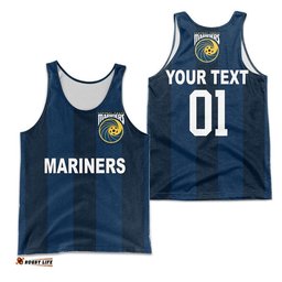 (Custom Personalised) Central Coast Mariners Men Tank Top Soccer Club Original Style - Navy