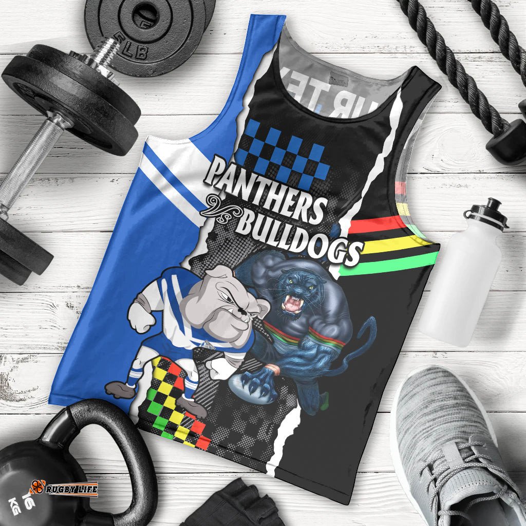 Custom NRL Combine Bulldogs and Panthers Men Tank Top