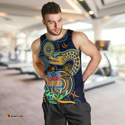 Eels Rugby Aboriginal Art Men Tank Top NAIDOC Indigenous Tribal