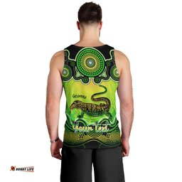 Personalised Australia Capricorn Goanna Zodiac Men Tank Top Auz Astrology Aboriginal - Green