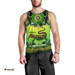 Personalised Australia Capricorn Goanna Zodiac Men Tank Top Auz Astrology Aboriginal - Green