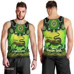 Personalised Australia Capricorn Goanna Zodiac Men Tank Top Auz Astrology Aboriginal - Green