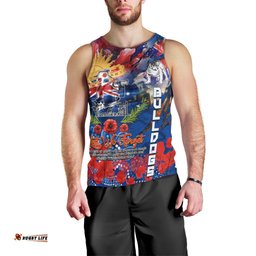 Personalised Australia Rugby Bulldogs ANZAC Men Tank Top Canterbury-Bankstown Scratch Style
