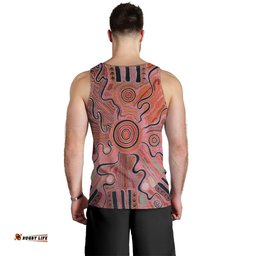 Aboriginal Men's Tank Top - Indigenous Footprint Landscape