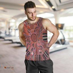 Aboriginal Men's Tank Top - Indigenous Footprint Landscape