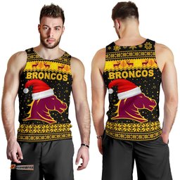 Brisbane Men Tank Top Broncos Christmas Unique Vibes - Black