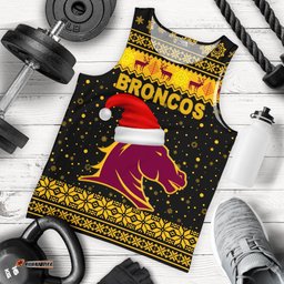 Brisbane Men Tank Top Broncos Christmas Unique Vibes - Black