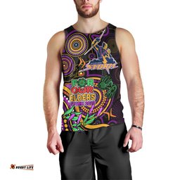 Storm Rugby Aboriginal Art Men Tank Top NAIDOC Indigenous Tribal