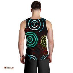 Men's Tank Top - Aboriginal Dot Painting & Flag